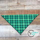 Green Plaid Dog Bandana