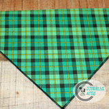 Green Plaid Dog Bandana