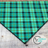 Green Plaid Dog Bandana