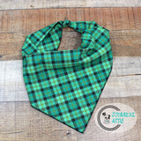 Green Plaid Dog Bandana