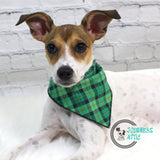 Green Plaid Dog Bandana