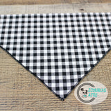 Black and White Checkered Dog Bandana