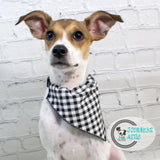 Black and White Checkered Dog Bandana