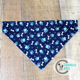 Navy Pawprint Dog Bandana