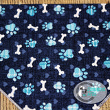 Navy Pawprint Dog Bandana