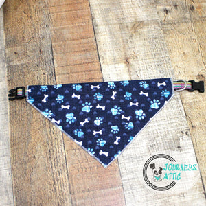 Navy Pawprint Dog Bandana