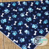 Navy Pawprint Dog Bandana