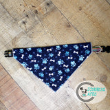 Navy Pawprint Dog Bandana