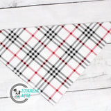 Red and Navy Plaid Dog Bandana