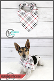 Red and Navy Plaid Dog Bandana