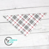 Red and Navy Plaid Dog Bandana