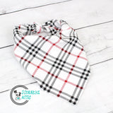 Red and Navy Plaid Dog Bandana