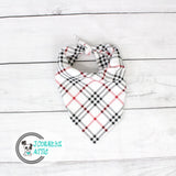 Red and Navy Plaid Dog Bandana