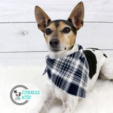 Navy Plaid Christmas Dog Bandana