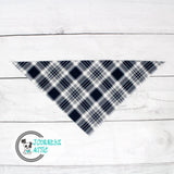 Navy Plaid Christmas Dog Bandana