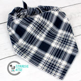 Navy Plaid Christmas Dog Bandana