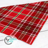 Red Christmas Plaid Dog Bandana