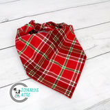 Red Christmas Plaid Dog Bandana