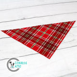 Red Christmas Plaid Dog Bandana