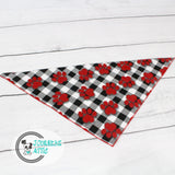 Checkered Paw Prints Dog Bandana