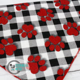 Checkered Paw Prints Dog Bandana