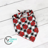 Checkered Paw Prints Dog Bandana