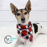 Checkered Paw Prints Dog Bandana