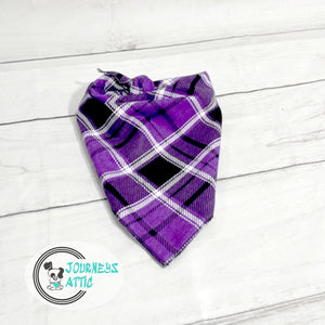 Halloween Purple Black Plaid Dog Bandana