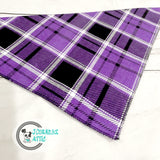 Halloween Purple Black Plaid Dog Bandana