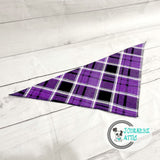 Halloween Purple Black Plaid Dog Bandana