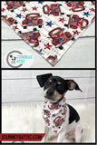 Red truck Patriotic 4th of July Dog Bandana