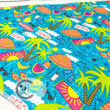 Surfer Palm Trees Beach Dog Bandana