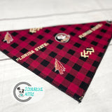 Plaid FSU Florida State Seminoles Dog Bandana