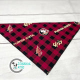 Plaid FSU Florida State Seminoles Dog Bandana