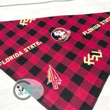 Plaid FSU Florida State Seminoles Dog Bandana